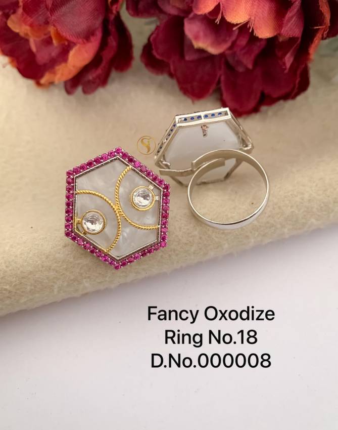 4 Fancy Designer Oxidized Ring Wholesale Price In Surat
